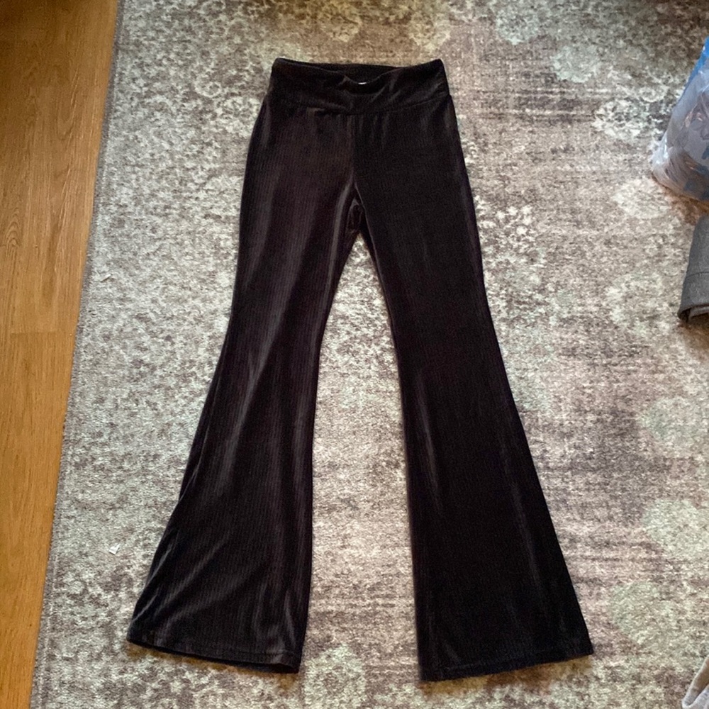 black velvet flair pants